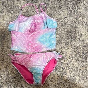Mermaid Dreams Kids Swim Set - metallic Pink and Blue. Size 6